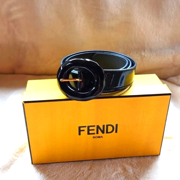 Fendi Elegant Black‎ Patent Leather Belt Size 75/30 Small main image 5